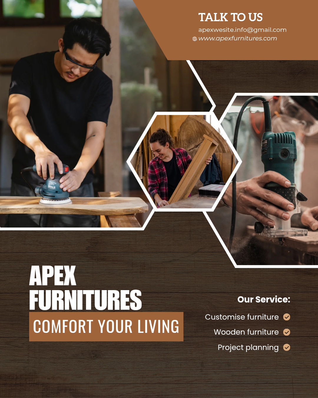 Premium custom-made wooden furniture by Apex Furniture, designed for durability, comfort