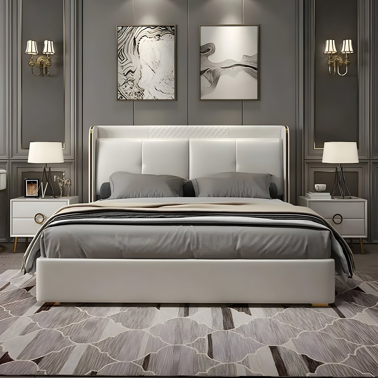 Elegant bedroom furniture set by Apex Furniture with luxury bed
